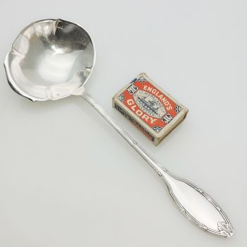 Attractive Antique Large Sauce Ladle Silver Plated Antique Continental (#99557) 1