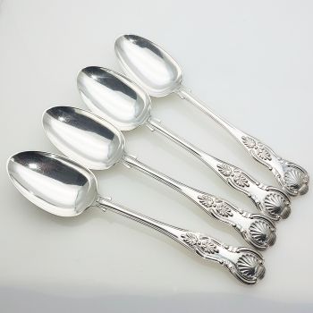 Kings Pattern - 4x Antique Tablespoons - Silver Plated - Wm Hutton Sheffield (#99564) 1