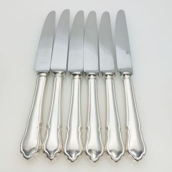 Dubarry Pattern - 6x Side/dessert Knives - Silver Plated Handles - Vintage (#99573) 1