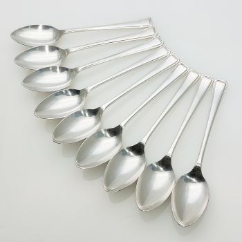 Harley Pattern - Garrard & Co - 9x Tea Spoons - Silver Plated Epns Vintage (#99575) 1