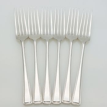 Harley Pattern - Garrard & Co - 6x Dessert Forks - Silver Plated Epns Vintage (#99576) 1