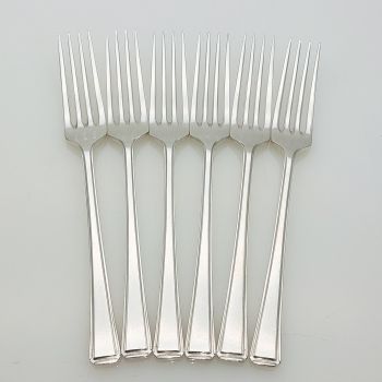 Harley Pattern - Garrard & Co - 6x Dessert Forks -  Epns Silver Plated Vintage (#99577) 1