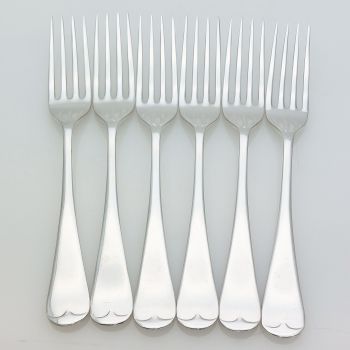 Old English Pattern - Set Of 6 Side/dessert Forks Sheffield Antique (#99584) 1