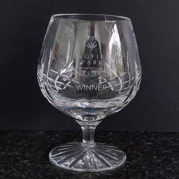 Lingfield Park Winner Trophy Crystal Brandy Glass Horse Racing (#99603) 1