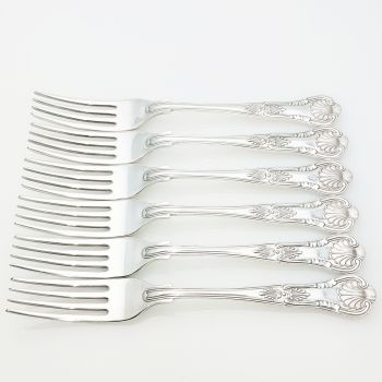 Kings Pattern - Set Of 6 Dinner Forks - Silver Plated Epns A1 Jbc Sheffield (#99616) 1
