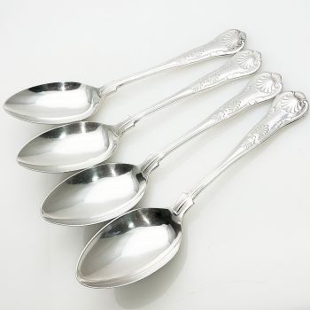 Kings Pattern - Set Of 4 Table Spoons - Silver Plated Epns A1 Sheffield (#99620) 1