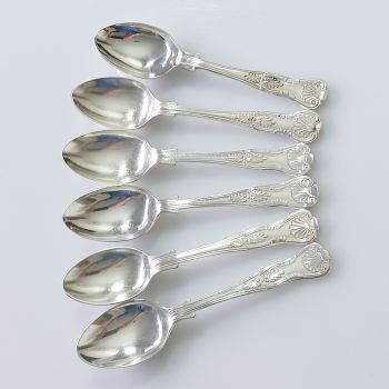 Kings Pattern - 6x Tea Spoons - Silver Plated Epns A1 Sheffield (#99622) 1