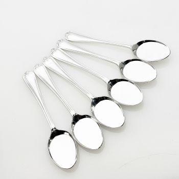 Jesmond Pattern - Rare Set Of 6 Sorbet Spoons - Silver Plated Epns Sheffield (#99654) 1