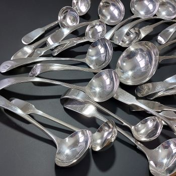 Large Bulk Lot 36x Sauce / Toddy Etc Ladles Silver Plated Epns Antique & Vintage (#99672) 1