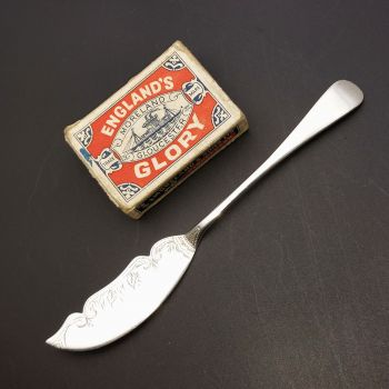 Sterling Silver Butter Knife - Bright Cut Old English - Birmingham 1918 Antique (#99673) 1