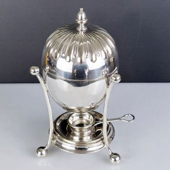 Antique Silver Plated Egg Coddler - Queen Anne Flute - Complete (#99684) 1