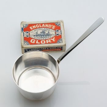 Small Brandy Warming Pan - Army & Navy #1 - Antique Silver Plated (#99691) 1