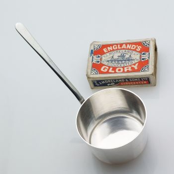 Small Brandy Warming Pan - Army & Navy #2 - Antique Silver Plated (#99692) 1