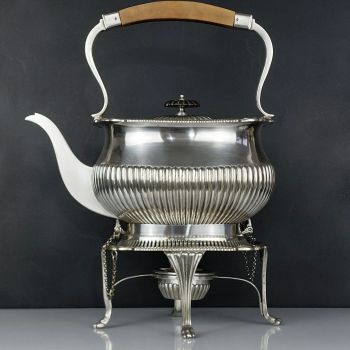 Antique Silver Plated Spirit Tea Kettle On Stand - 1888 Wm Hutton (#99717) 1