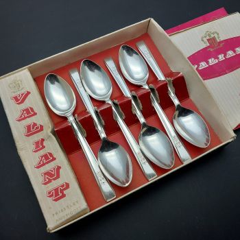 Priestley & Moore Valiant Hamilton Boxed Set Of 6 Tea Spoons Epns Silver Plated (#99734) 1