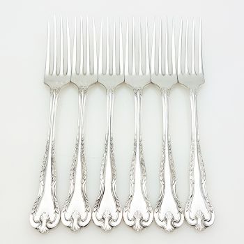 Duchess Plate Ashleigh Pattern Set Of 6 Dessert Forks Epns Silver Plated (#99753) 1