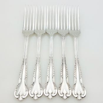Duchess Plate Ashleigh Pattern Set Of 5 Dinner Forks Epns Silver Plated (#99754) 1