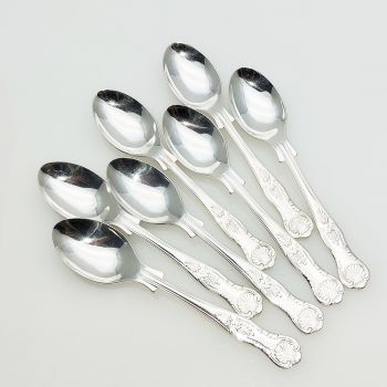 Kings Pattern - 7x Coffee Spoons - Epns A1 Sheffield Silver Plated Vintage (#99756) 1