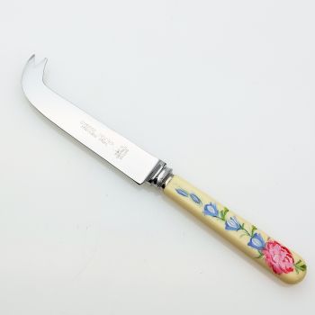 Vintage Hand Painted Cheese Knife - Faux Bone Handled Sheffield Steel Cutlery (#99760) 1