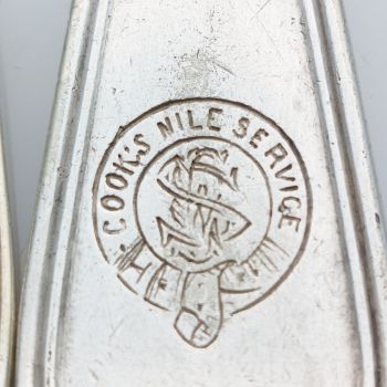 Thomas Cook's Nile Service C.1884 Egypt Cruise Tourism Silver Plated Forks (#99769) 1