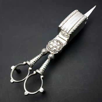 Antique Silver Plated On Steel Candle Scissors Slight A/f Victorian (#99772) 1