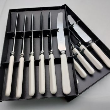 Faux Bone Handle Dinner & Side/dessert Knives Sets #1 Taylors Eye Witness (#99783) 1