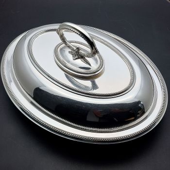 Silver Plated Rodgers Double Entrée Serving Dish With Handle Antique (#99795) 1