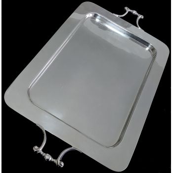 Good Silver Plated Tea / Drinks Serving Tray - Vintage (#99798) 1
