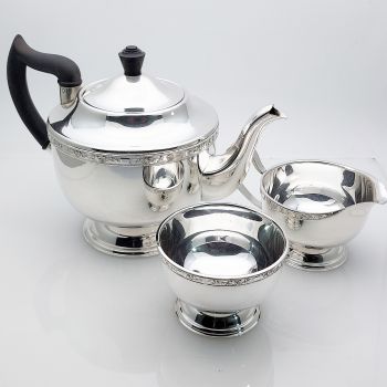 Vintage Viners Silver Rose 3 Piece Tea Set Plated (#99804) 1
