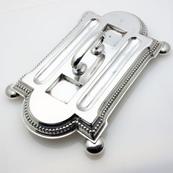 Mappin & Webb Double Inkwell Standish - Silver Plated - Antique (#99806) 1