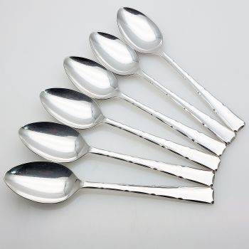 Smith Seymour Ess Ess Kenilworth 6x Dessert Spoons Epns Silver Plated (#99886) 1