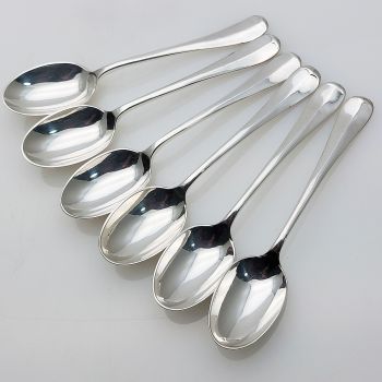 Rattail Pattern 6x Coffee Spoons - Silver Plated - Epns - Vintage (#99897) 1