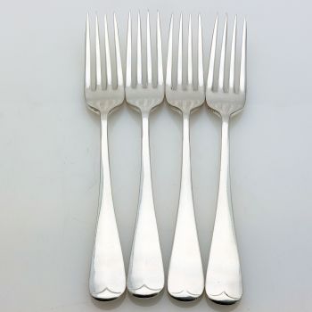 Rattail Pattern 4x Side/dessert Forks - Silver Plated - Epns - Vintage (#99899) 1