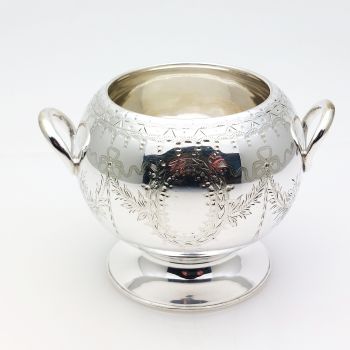 Gorgeous Small Cauldron Sugar Bowl - Ornate - Silver Plated - Antique (#99932) 1
