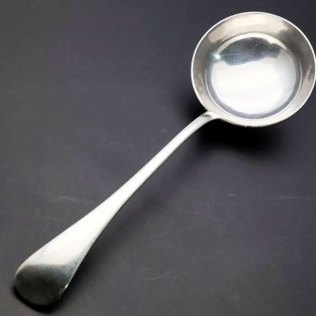 Antique Silver Plated Old English Pattern Soup Ladle (#99948) 1