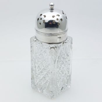 Vintage Hobnail Pressed Glass Silver Plated Sugar Castor (#99956) 1