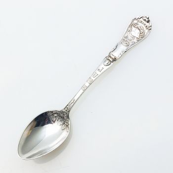 Antique 10g Sterling Silver Small Spoon - Cancer June Zodiac Sign L&s 1904 (#99962) 1