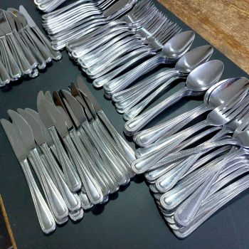 131x Bulk Qty Stainless Steel Verwood Bead Pattern Cutlery Spoons Forks Vintage (#99973) 1