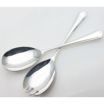 Grecian Pattern Pair Of Salad Servers Silver Plated Epns A1 Sheffield (#99982) 1
