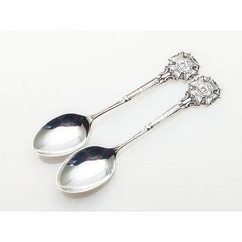 Sterling Silver 2x National Small Bore Rifle Association Spoons Sheffield 1962 (#99988) 1