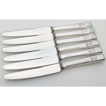 De Montfort Plate Set Of 6 Side/dessert Knives Silver Plated Handles Cutlery (#99992) 1