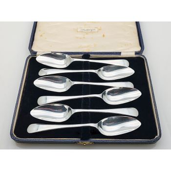 Old English Pattern Cased Grapefruit Spoons Epns Silver Plated Vintage (#99997) 1
