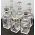 Six Bottle Silver Plated & Glass Condiment Cruet Set - Antique (#100022) 3