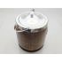 Antique Silver Plated & Oak Biscuit Barrel (#100145) 2