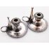 Cute Rare Tiny Pair Of Old Sheffield Plate Chamber Sticks Silver Plated Antique (#100202) 3