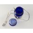 Silver Plated Pickle Jar Frame With Fork & Blue Glass Jar - Vintage (#100263) 3