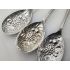 3x Berry Bowl Serving Spoons - Zigzag Pattern Handles Silver Plated Antique (#100290) 2