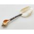 Unusual Shell Bowl & Cabochon Serving Spoon + Another - White Metal - Vintage (#100326) 10