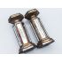 Rustic Pair Of Plated Metal 6 Sided Mirrored Glass Panel Candlesticks (#100327) 3