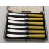 Vintage Silver Plated & Amber Coloured Plastic Handled Tea Knives Cased (#100340) 2